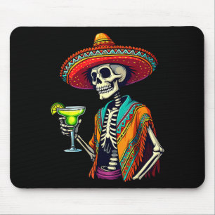 Mexican skeleton sombrero cinco de mayo fiesta mouse mat