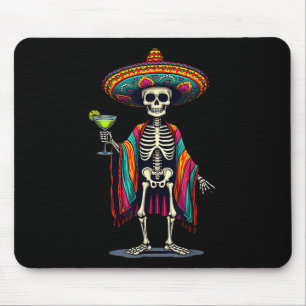 Mexican Skeleton Sombrero Cinco De Mayo Fiesta Par Mouse Mat