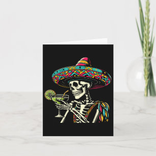 Mexican Skeleton Sombrero Cinco De Mayo Mexican Fi Card