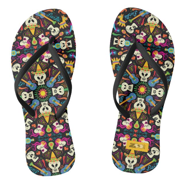 Mexican skeletons celebrating the Day of the Dead Flip Flops (Footbed)