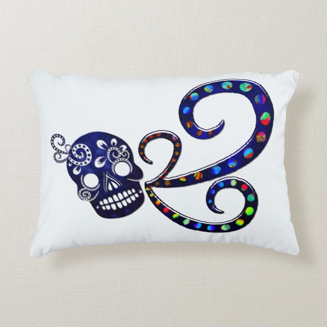 Mexican Skull 3D Festive Decorative Cushion (Front)