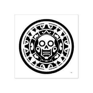 Mexican Skull Aztec Art Rubber Stamp