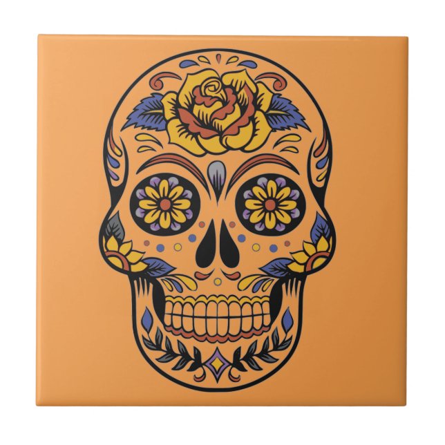 Mexican skull day of the dead tile (Front)