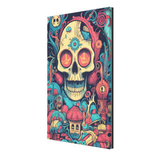 Mexican skull, Dia De Los Muer, Canvas Print