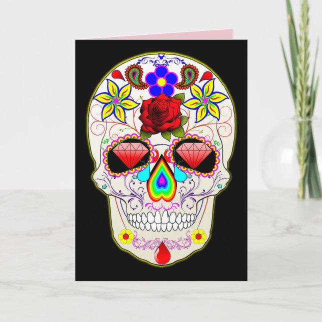 mexican skull greeting card (Front)