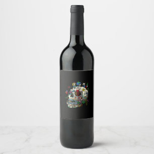 mexican skull lottery wine label