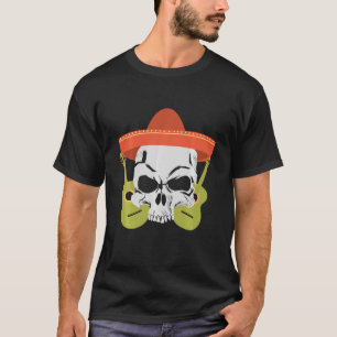 Mexican Skull Mariachi Sombrero Guitars The Day Of T-Shirt