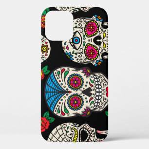 Mexican Skulls & Roses: Vintage Design iPhone 12 Case