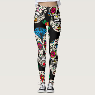 Mexican Skulls & Roses: Vintage Design Leggings