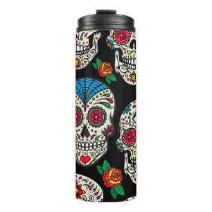Mexican Skulls & Roses: Vintage Design Thermal Tumbler