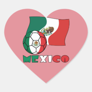 Mexican Soccer Ball Heart Sticker