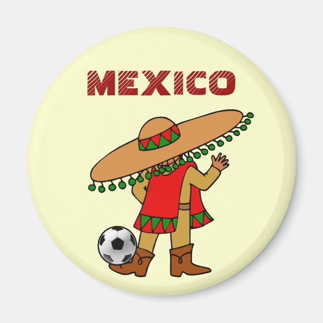 mexican soccer player futbol magnet (Front)