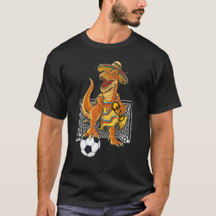 Mexican Soccer Rex Dinosaur Mexico Flag Futbol 202 T-Shirt