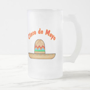 Mexican Sombrero Cinco de Mayo T-shirts and Gifts Frosted Glass Beer Mug
