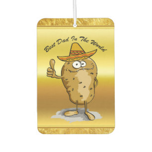 Mexican sombrero hats potato character car air freshener