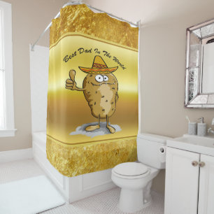 Mexican sombrero hats potato character shower curtain