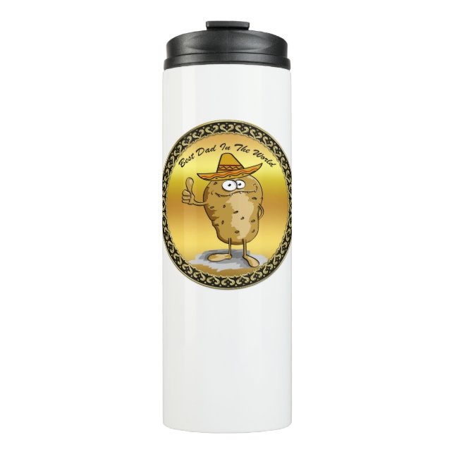 Mexican sombrero hats potato character thermal tumbler (Front)