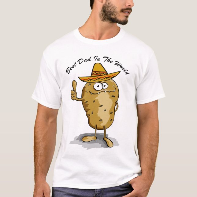 Mexican sombrero hats potato design T-Shirt (Front)