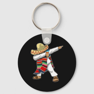 Mexican Sombrero Poncho Dabbing Key Ring