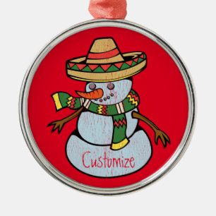 Mexican Sombrero Santa Thunder_Cove Metal Tree Decoration