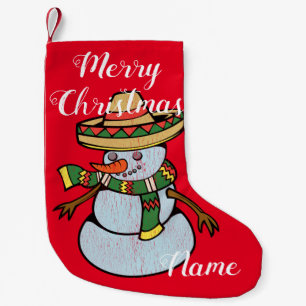 Mexican Sombrero Santa Thunder_Cove Small Christmas Stocking