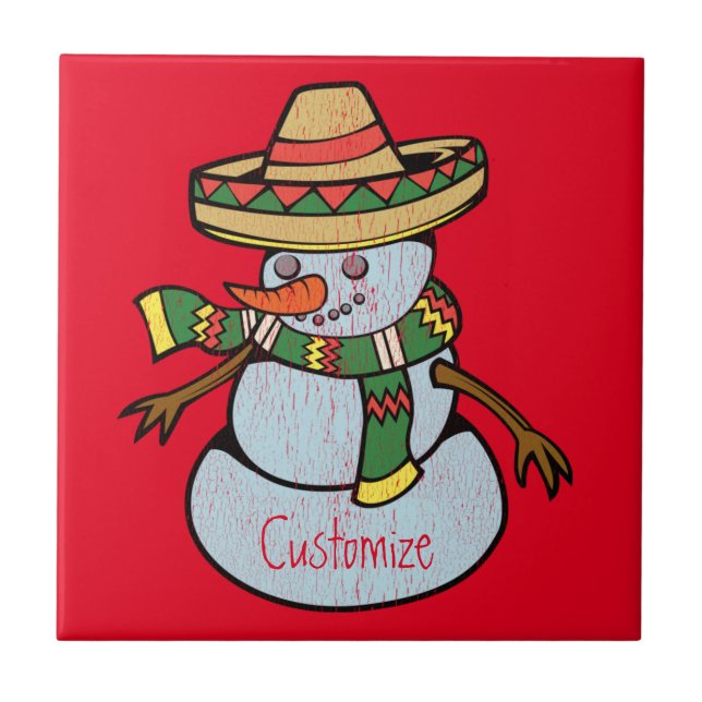 Mexican Sombrero Santa Thunder_Cove Tile (Front)