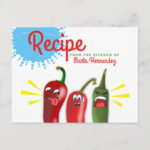 Mexican southwest chilli chile peppers recipe postcard