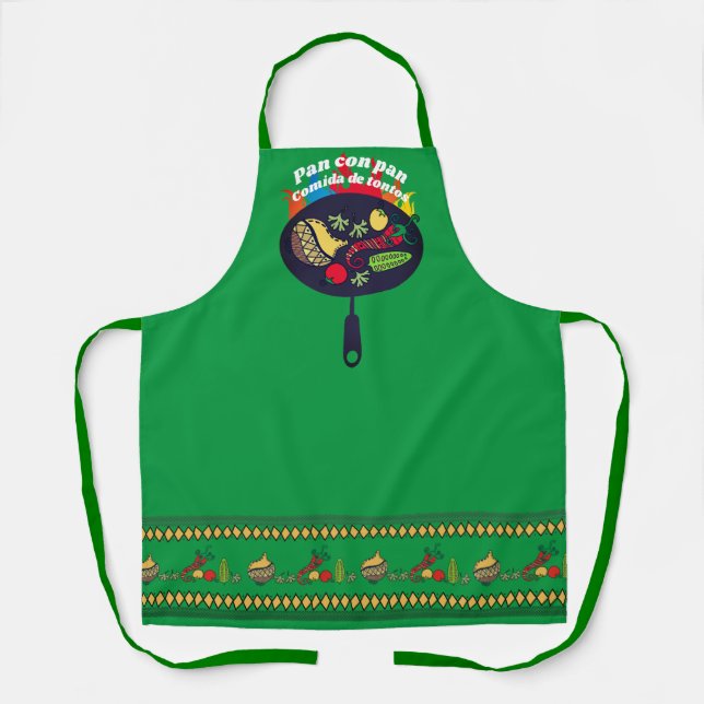 Mexican southwest food frying pan personalised apron (Front)