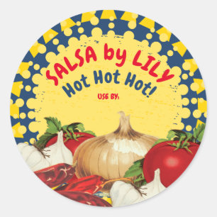 Mexican southwestern food salsa canning label