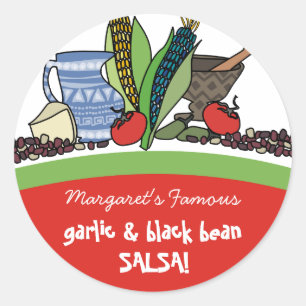 Mexican Southwestern foods gift tags stickers