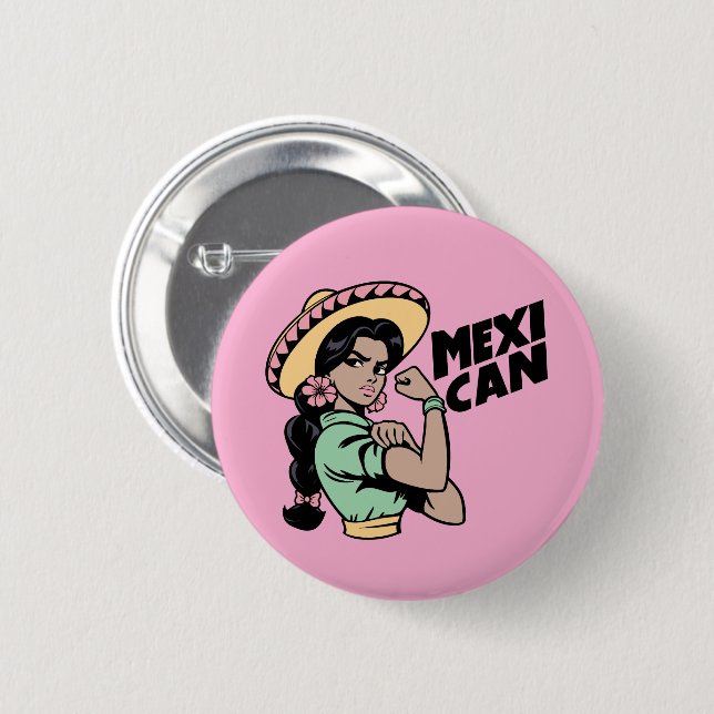 MexiCAN Stickers 6 Cm Round Badge (Front & Back)