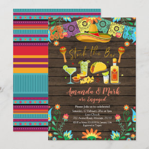 Mexican Stock The Bar Fiesta Engagement Party Invitation