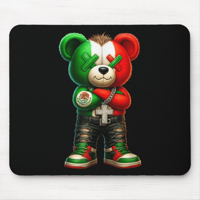 Mexican Street Bear Art  Mouse Mat (Front)