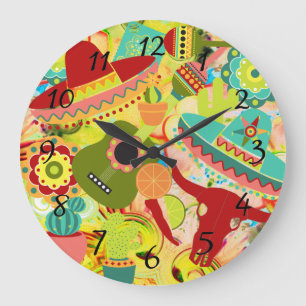 Mexican Street Party Wall Clock