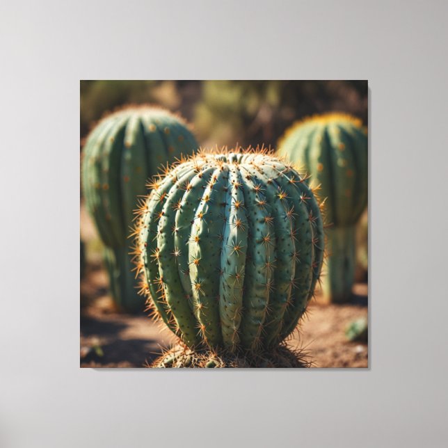 Mexican Style Cactus Art Poster Canvas Print (Front)