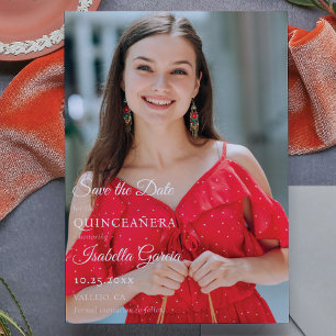 Mexican Style Quinceañera Photo Save the date Announcement