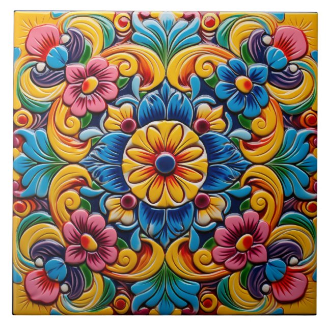 Mexican style themed pattern tile (Front)