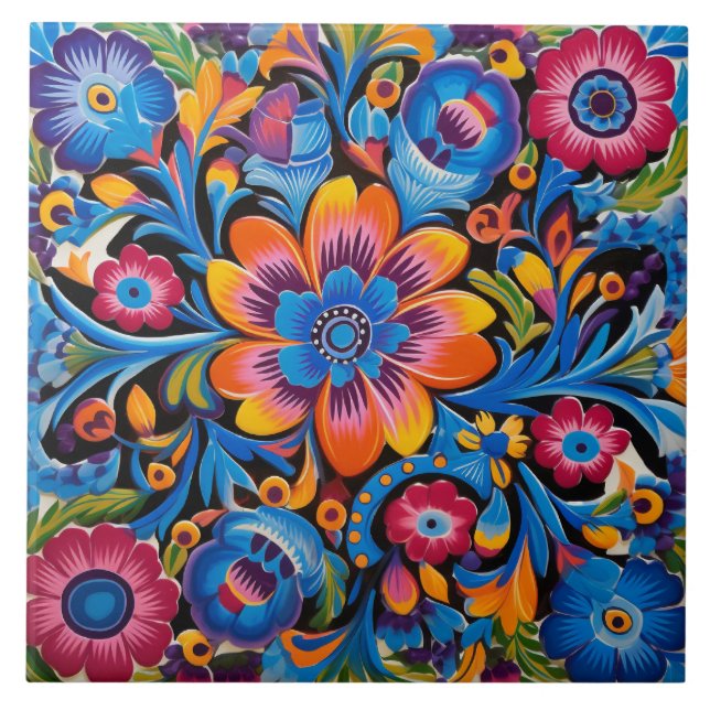 Mexican style themed pattern  tile (Front)