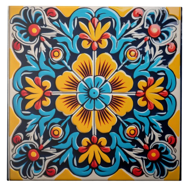 Mexican style themed pattern  tile (Front)