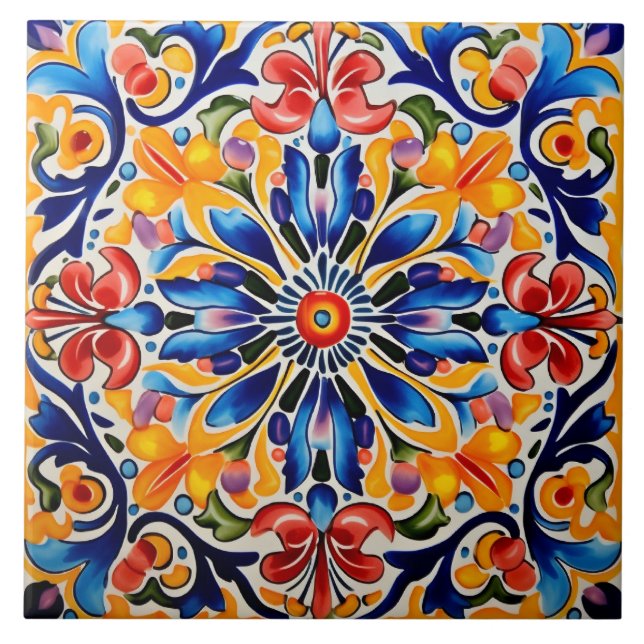 Mexican style themed pattern  tile (Front)
