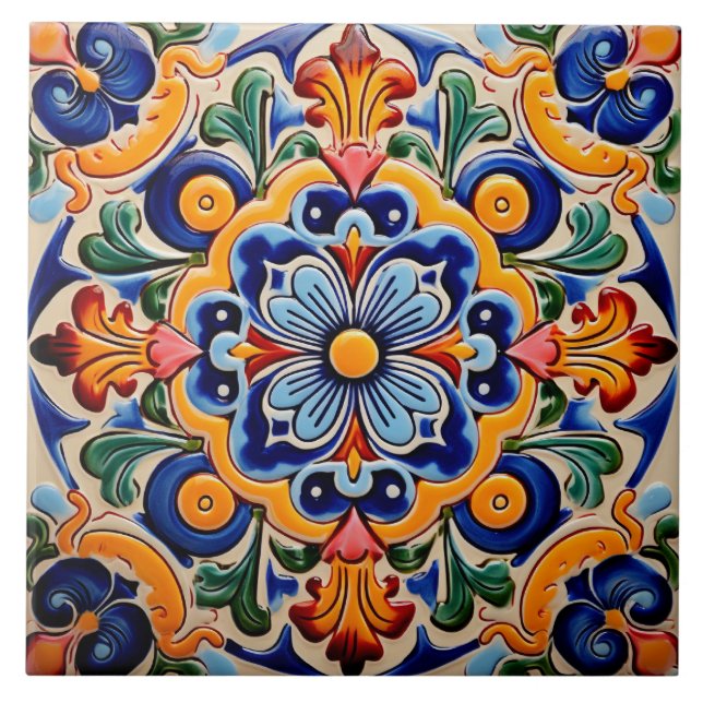 Mexican style themed pattern  tile (Front)