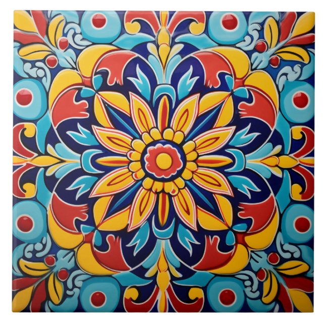 Mexican style themed pattern  tile (Front)