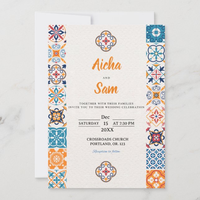 Mexican Style Wedding Invitation – Fully Editable (Front)
