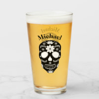 Mexican Sugar Skull Black And White With Name