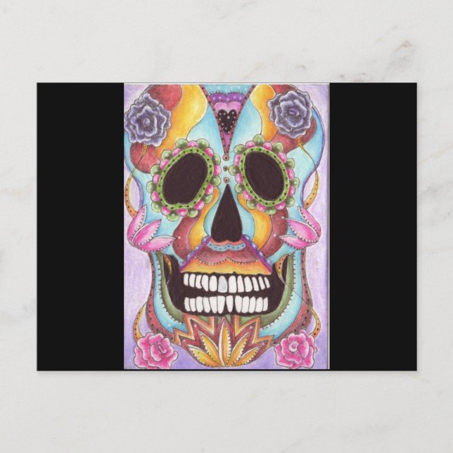 Mexican Sugar Skull Postcard (Front)