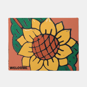 Mexican Sun Flower Tile  Style Country Floor Mat
