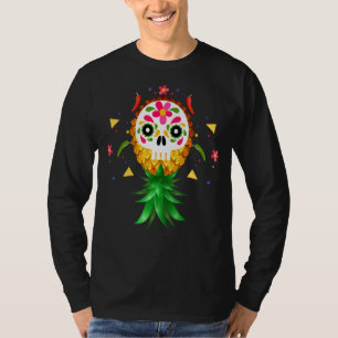 Mexican Swinger Upside Down Pineapple Sugar Skull T-Shirt