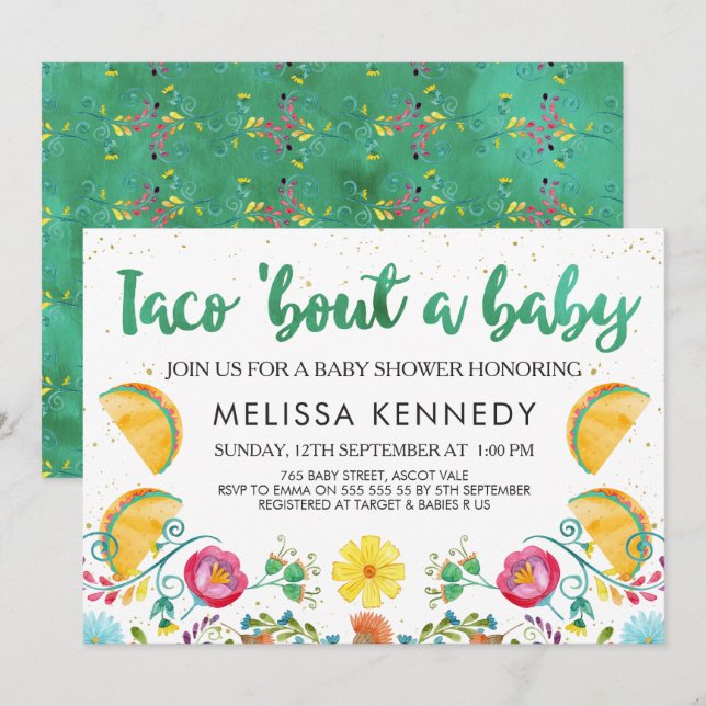 Mexican Taco Bout A Baby Baby Shower Invitation (Front/Back)