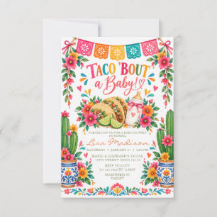 Mexican Taco 'bout A Baby Girl Fiesta Baby Shower Invitation