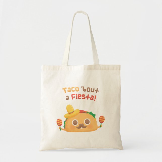 Mexican Taco Bout A Fiesta Pun Humour Tote (Front)